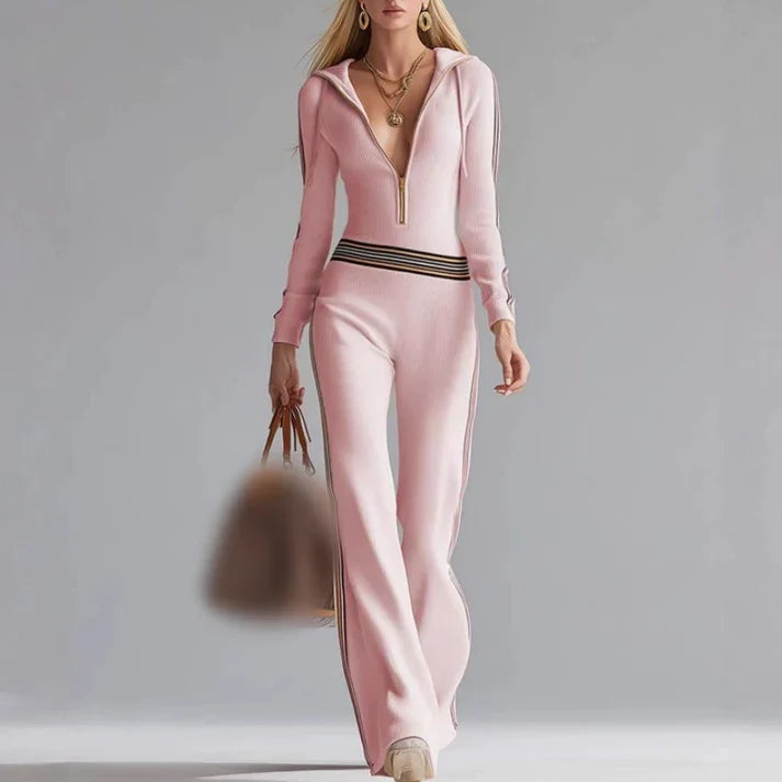 ZIP-UP HOODED JUMPSUIT