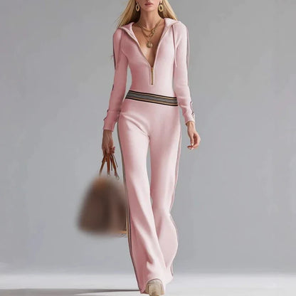 ZIP-UP HOODED JUMPSUIT