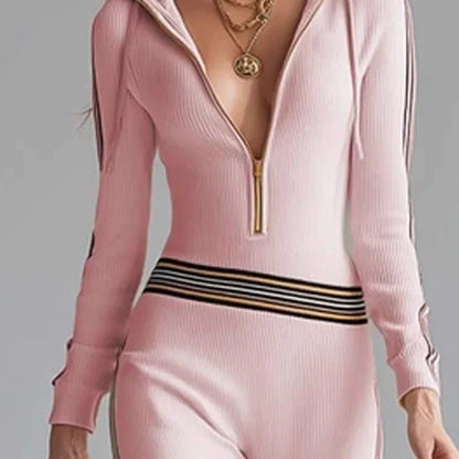 ZIP-UP HOODED JUMPSUIT