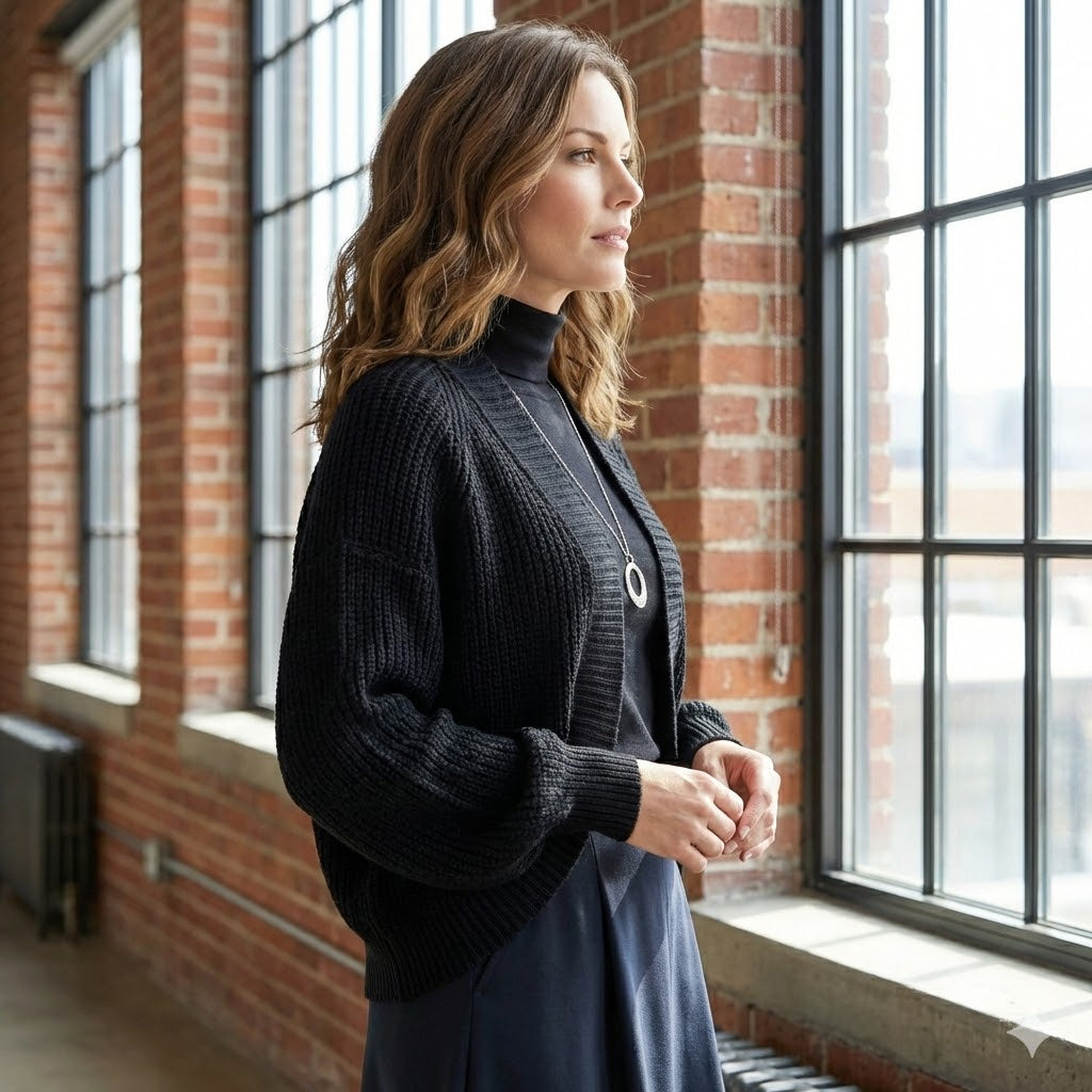 KNIT SHAWL VEST