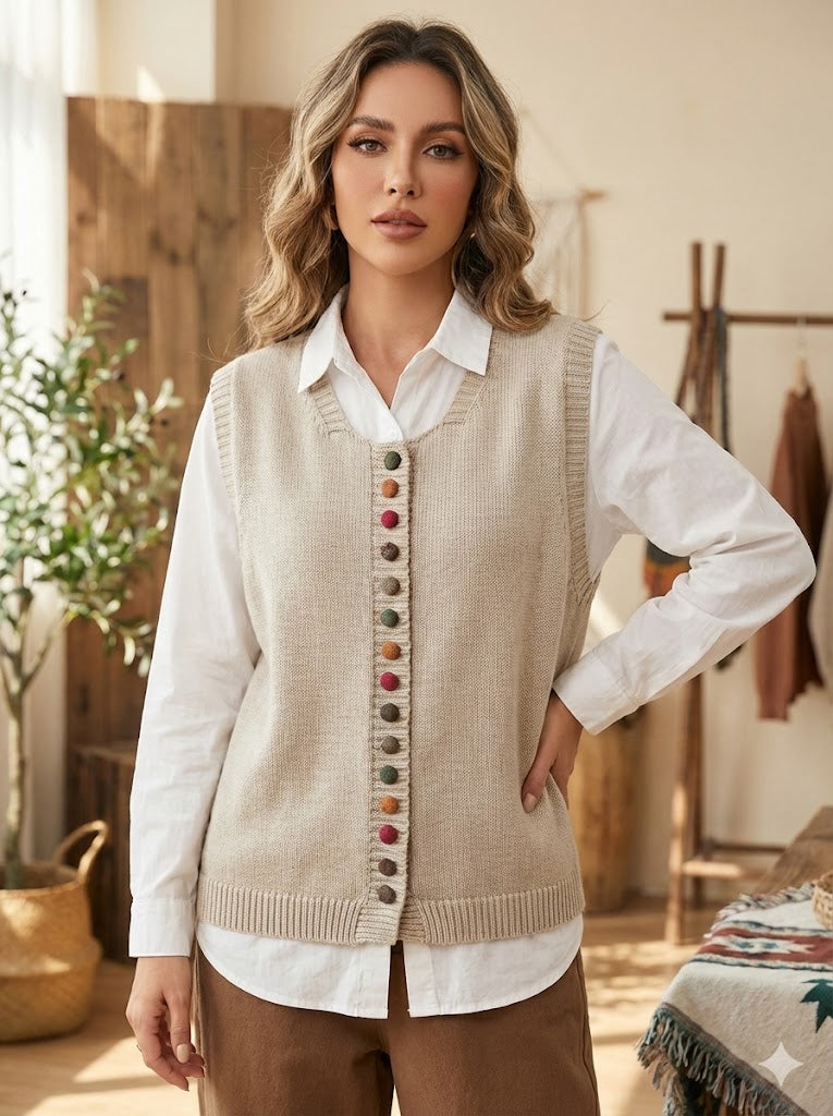 KNIT SLEEVELESS VEST