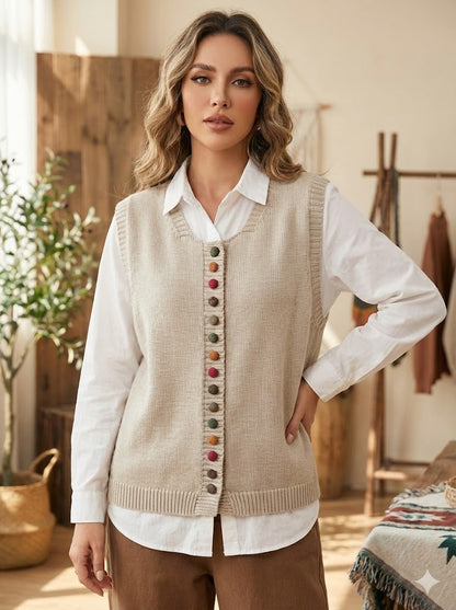 KNIT SLEEVELESS VEST