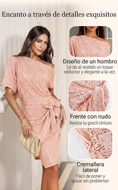 ELEGANT DRESS WITH RHINESTONES